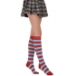 Rainbow striped in the middle of the stockings medium thickness long cylindrical women but knee cotton socks codsplay fashion performance socks