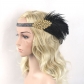 European and American new retro bride head with hot -selling feather hair band handmade women's ball ball head with head jewelry head
