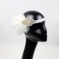 European and American new retro bride head with hot -selling feather hair band handmade women's ball ball head with head jewelry head