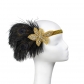 Original handmade feathers with black European and American headdress female hair with forehead sequins inlaid drill band