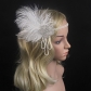 Hot -selling Amazon headwear band bosimian peacock feather pearl hair band woven hairband