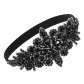 New makeup ball hair band ladies inlaid diamond feather hair band Indian wind headwear fabric pine tight headband