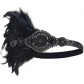 New makeup ball hair band ladies inlaid diamond feather hair band Indian wind headwear fabric pine tight headband