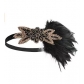 New makeup ball hair band ladies inlaid diamond feather hair band Indian wind headwear fabric pine tight headband