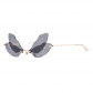 New dragonfly sunglasses Fashion trendy sun mirror men's and female metal frameless sunglasses European and American weird glasses