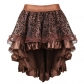 Solid Color Irregular Flocked Zip Elastic Skirt