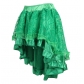 Solid Color Irregular Flocked Zip Elastic Skirt