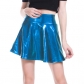 Europe and the United States new nightclub stage solid color performance clothing fashion PU umbrella skirt women's pleated skirt