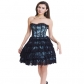 Corset multicolor spring and summer new lace cake multi-layer puffy body-shaping dress