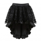 Solid Color Irregular Flocked Zip Elastic Skirt