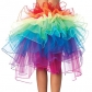European and American mesh tutu skirt adult performance rainbow cake skirt stitching tail skirt lace 8-layer colorful skirt