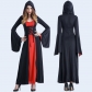 gothic robe adult halloween costume vampire dress witch costume hooded witch costume