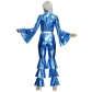 Halloween costume blue onesie retro 70's disco show nightclub singer costume