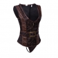 2022 new brown vest Gothic court shapewear metal round hole long zipper corset