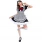 Halloween black and white plaid maid uniform cosplay sexy lolita cute lolita princess dress