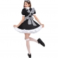 Halloween black and white plaid maid uniform cosplay sexy lolita cute lolita princess dress