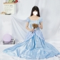 Halloween real shot European and American blue court dress Sissi fairy tale Cinderella cos costume