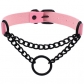 European and American personality dark punk style leather ring collar necklace street shooting black chain neckband neck chain collarbone chain