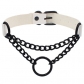 European and American personality dark punk style leather ring collar necklace street shooting black chain neckband neck chain collarbone chain