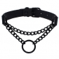 European and American personality dark punk style leather ring collar necklace street shooting black chain neckband neck chain collarbone chain