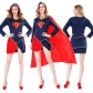 Halloween new adult superwoman costume superhero superwoman with cape women's stage costumes