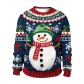 Christmas clothing new snowman Christmas tree imitation sweater pattern 3D digital printing neck sweater