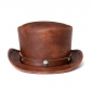 European and American punk Halloween new industrial retro style PU leather round top neutral magic hat gentleman party bow hats