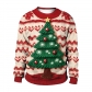 Christmas clothing new snowman Christmas tree imitation sweater pattern 3D digital printing neck sweater