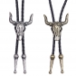European and American long leather cow head necklace jewelry fashion new retro men's PU leather necklace
