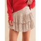 New hot girl pearl sheet skirt female autumn European and American fashion sexy skirt solid color pleated skirt