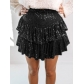 New hot girl pearl sheet skirt female autumn European and American fashion sexy skirt solid color pleated skirt
