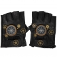 European and American steam punk leather glove gear half -finger glove gloves compass retro