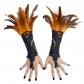 Black feathers slide gloves Witch Halloween Dance Fatty Gloves Hooks embroidered lace black gloves