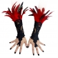 Black feathers slide gloves Witch Halloween Dance Fatty Gloves Hooks embroidered lace black gloves