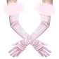 Halloween makeup party 1920s elastic elbow gloves long satin opera stage glove cuff feather gloves