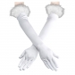 Halloween makeup party 1920s elastic elbow gloves long satin opera stage glove cuff feather gloves