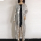 2023 new sequins dress long sequins Sexy sequin embroidery see -through cardigan