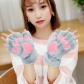 Winter cartoon cat's claws with rope warm glove men and women Korean version of cute girls dew fingers