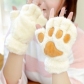 Winter cartoon cat's claws with rope warm glove men and women Korean version of cute girls dew fingers