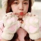 Winter cartoon cat's claws with rope warm glove men and women Korean version of cute girls dew fingers