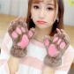Winter cartoon cat's claws with rope warm glove men and women Korean version of cute girls dew fingers
