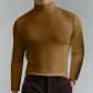 European and American men's clothing autumn and winter high -necked long -sleeved T -shirt men's bottom shirt men's solid color top