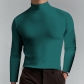 European and American men's clothing autumn and winter high -necked long -sleeved T -shirt men's bottom shirt men's solid color top