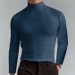 European and American men's clothing autumn and winter high -necked long -sleeved T -shirt men's bottom shirt men's solid color top