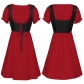 Explosion European and American large -size steam Pench Gothic Victorian Victorian ruffled dress without sleeve women