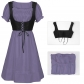 Explosion European and American large -size steam Pench Gothic Victorian Victorian ruffled dress without sleeve women