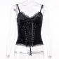 Dark sexy lace lace retro top women European and American summer black suspenders vest women's clothing