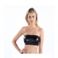 European and American new women's clothing nightclub stage wrapped chest patent leather solid color tube top shirt performance suit
