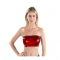 European and American new women's clothing nightclub stage wrapped chest patent leather solid color tube top shirt performance suit