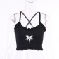 Dark tie printed outer wear halter top female Europe and America sexy summer new black vest